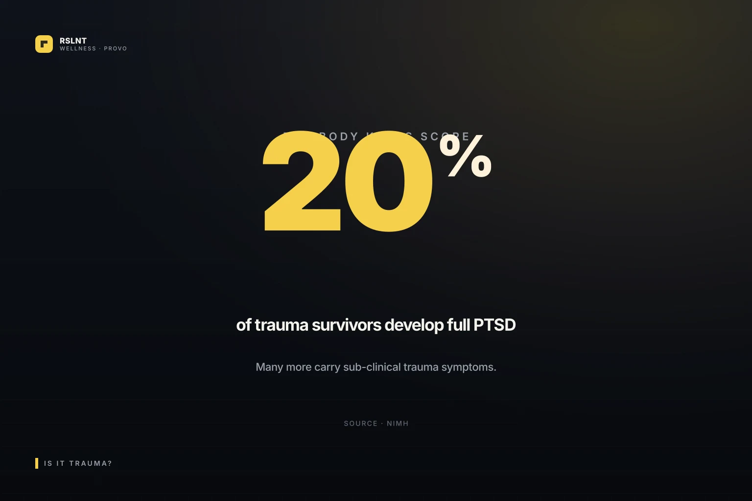RSLNT Wellness clinical visual for how to know if trauma is affecting you care in Provo