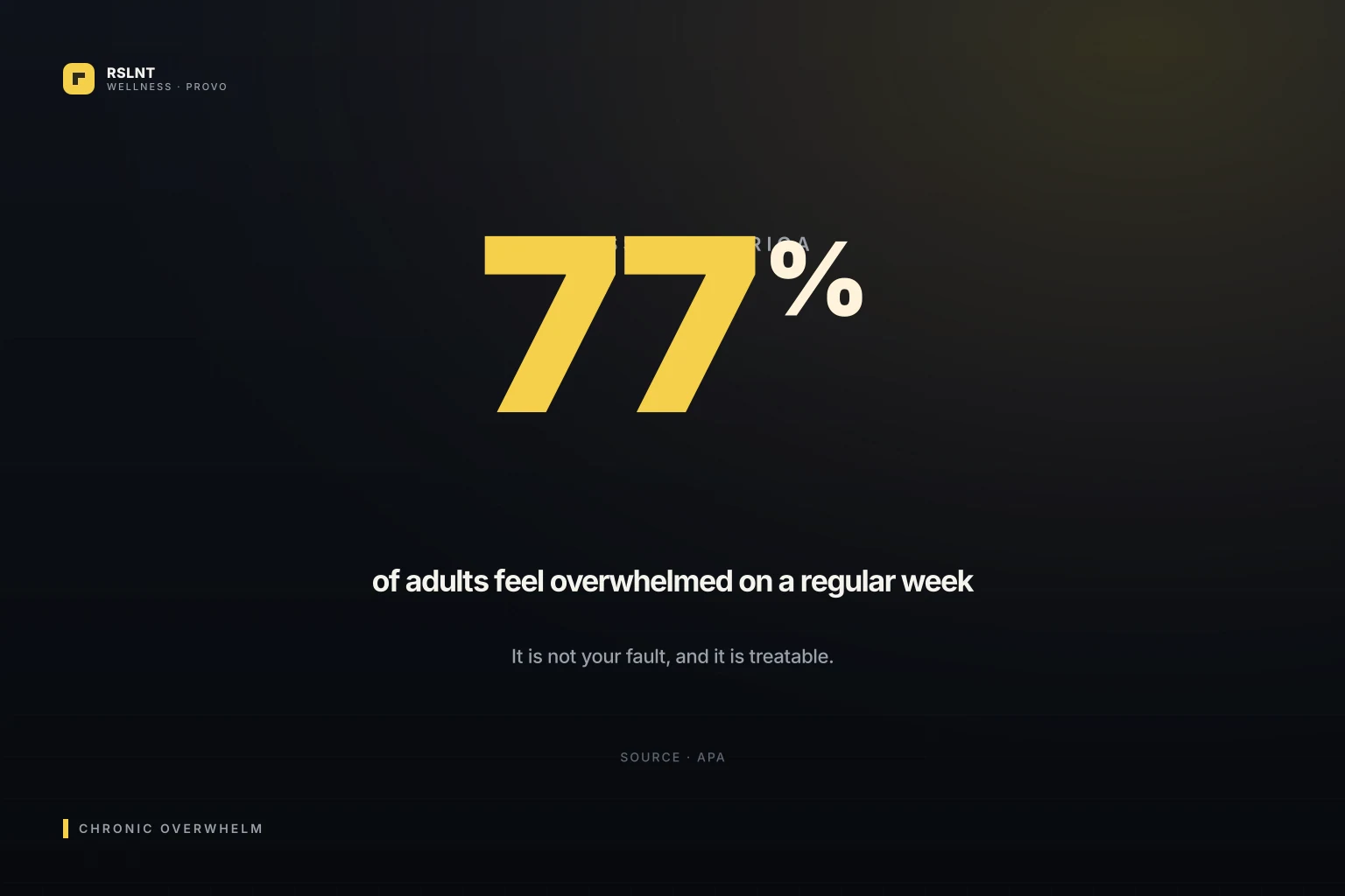 RSLNT Wellness clinical visual for why do i feel overwhelmed all the time care in Provo