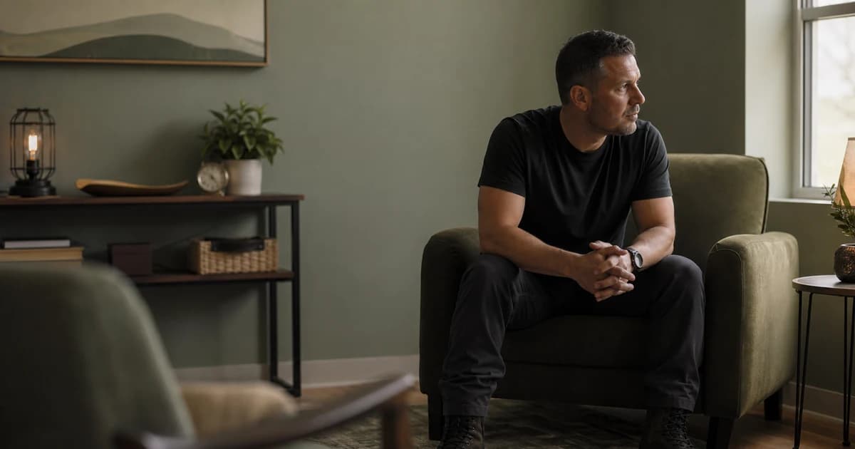 Off-duty first responder receiving private mental health support at RSLNT Wellness in Provo